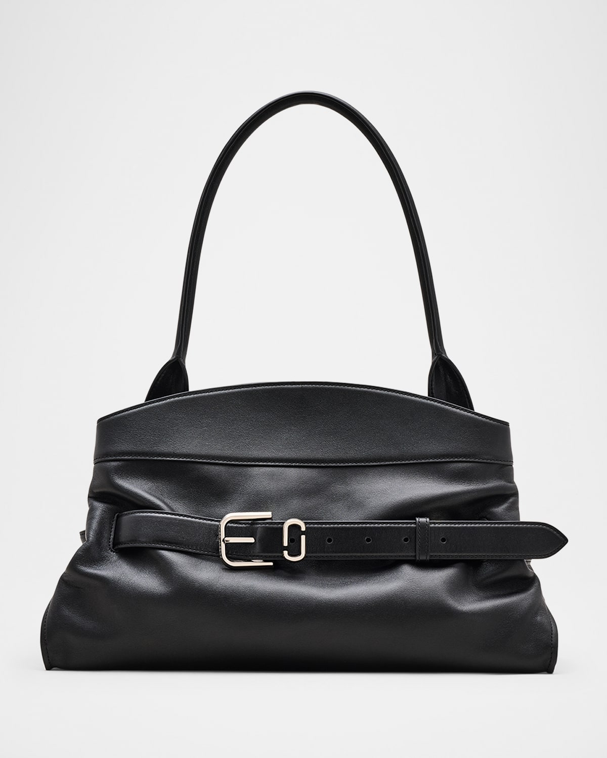 Marc Jacobs The Satchel Leather Shoulder Bag In Black