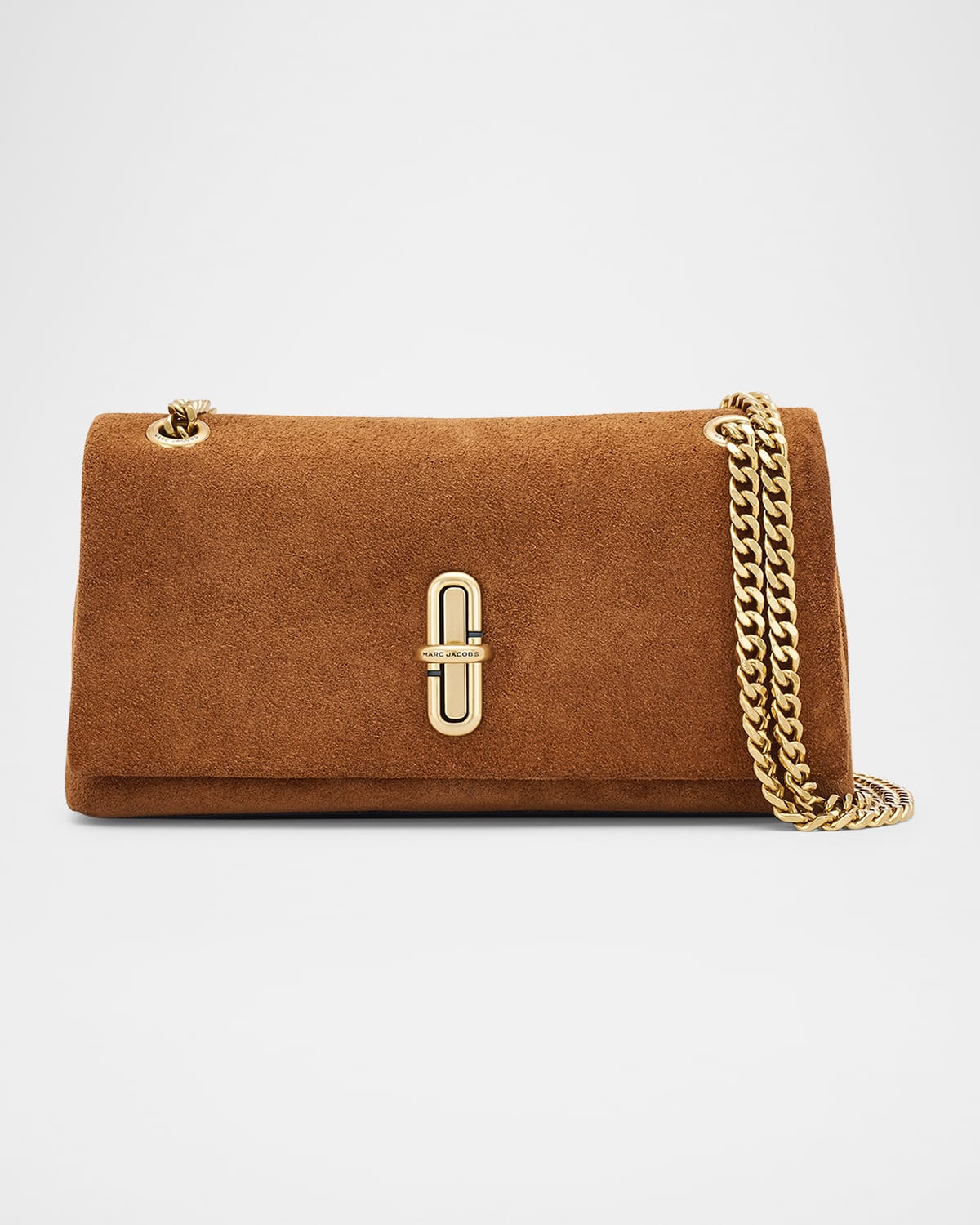 Marc Jacobs The Dual Chain Mini Suede Shoulder Bag In Brown