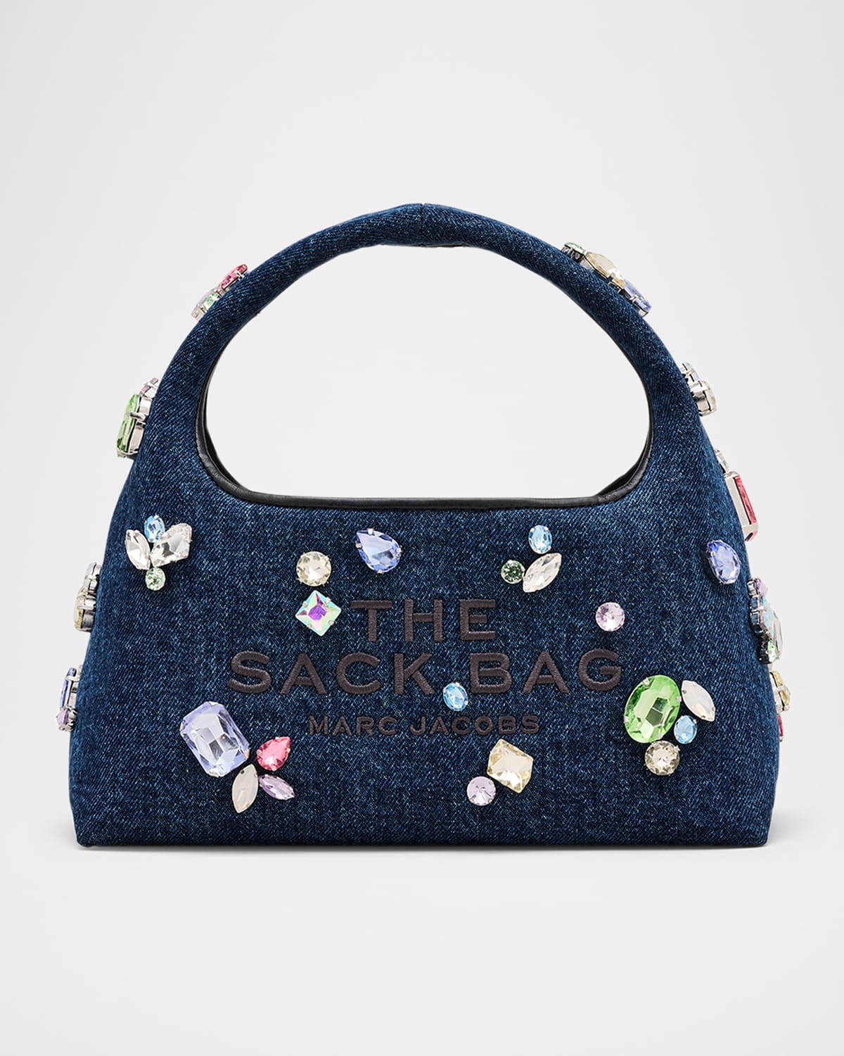 Marc Jacobs The Gem Denim Mini Sack Bag In Purple