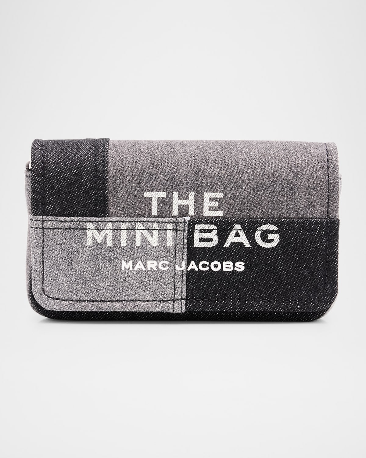 Marc Jacobs The Mini Patchwork Denim Crossbody Bag In Black