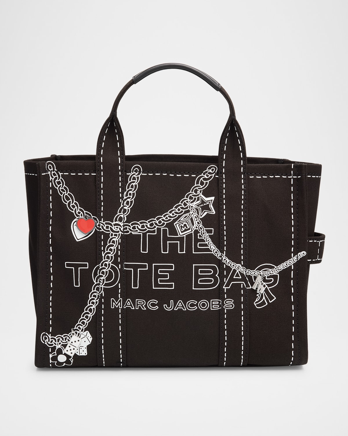 Marc Jacobs The Medium Trompe L'oeil Canvas Tote Bag In Multi