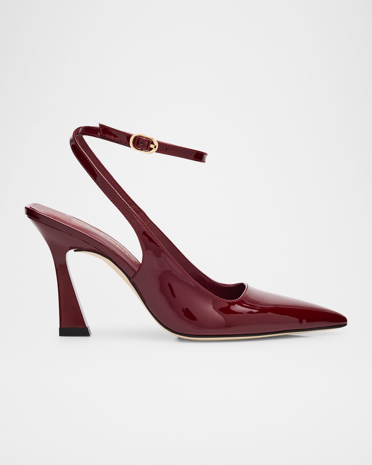 Stuart Weitzman Vinnie Patent Leather Ankle-strap Pumps In Brown