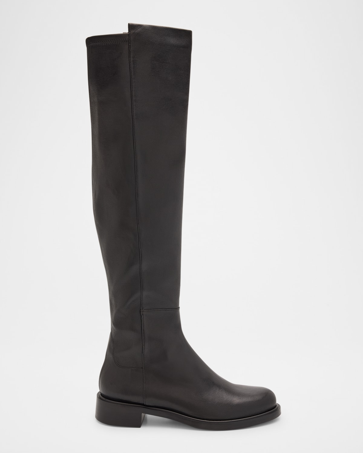 Stuart Weitzman Keelan City Microstretch And Leather Knee Boots In Black