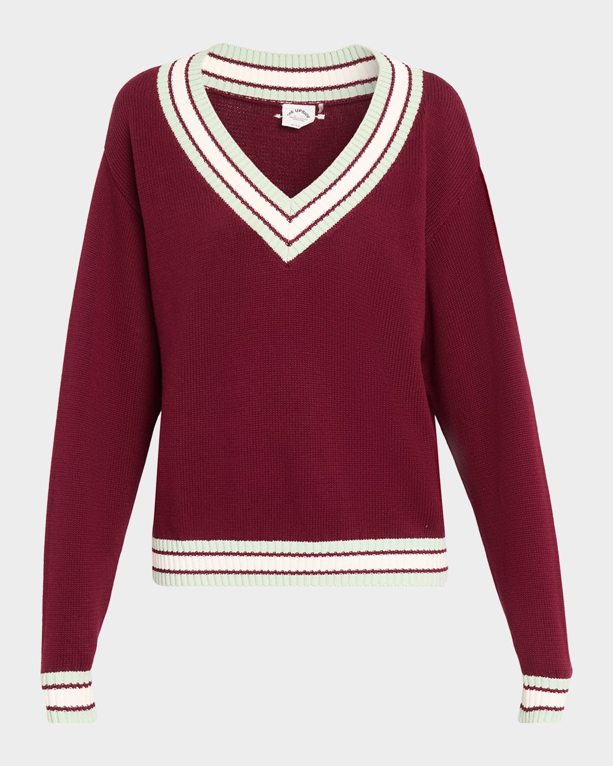 The Upside Josette V-neck Knit Sweater In Red