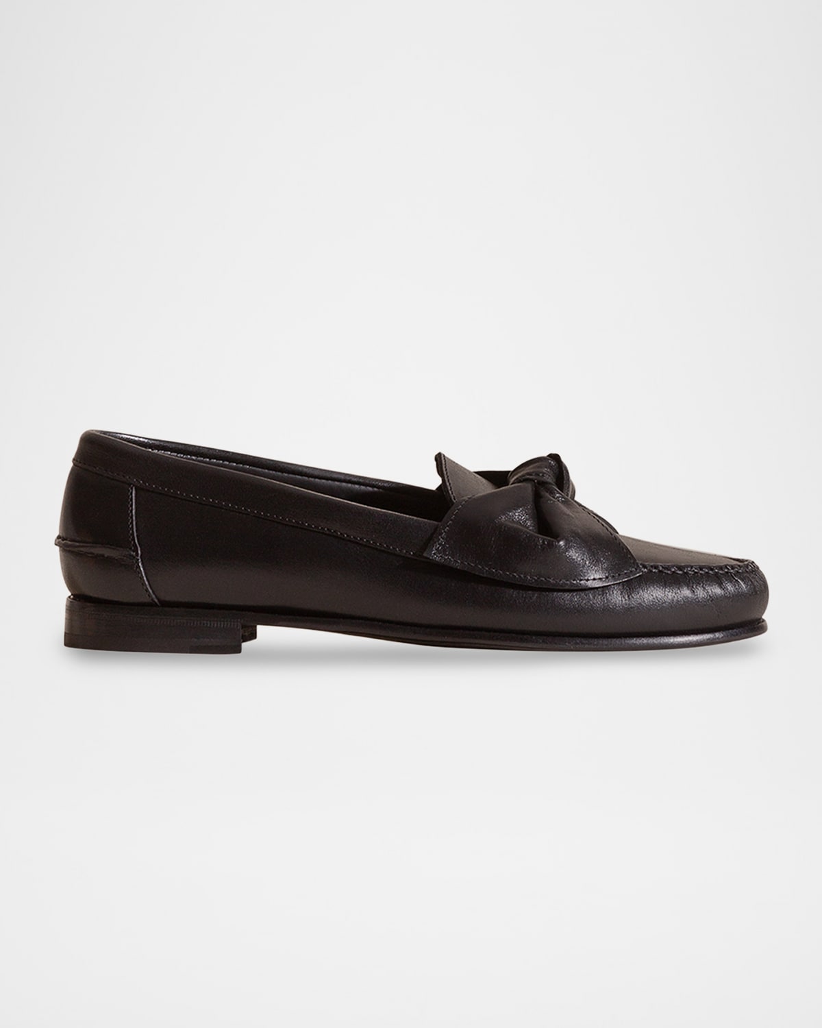 Hereu Corbati Bow Leather Loafers In Brown