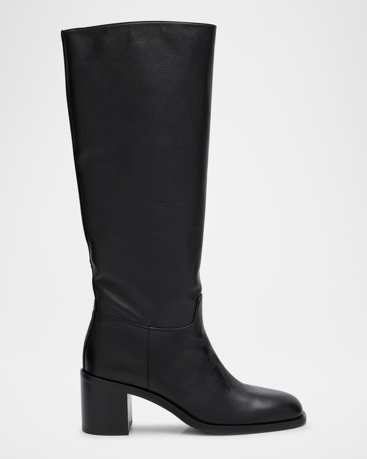 Stuart Weitzman Finn Leather Knee Boots In Black