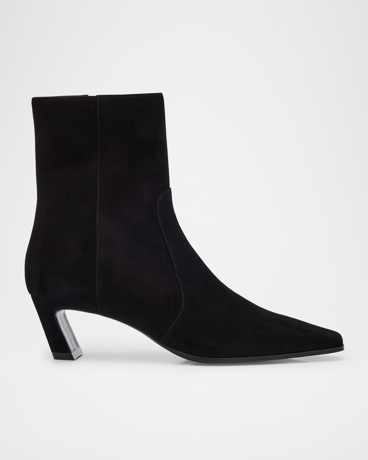 Stuart Weitzman Stassi Suede Zip Booties In Black