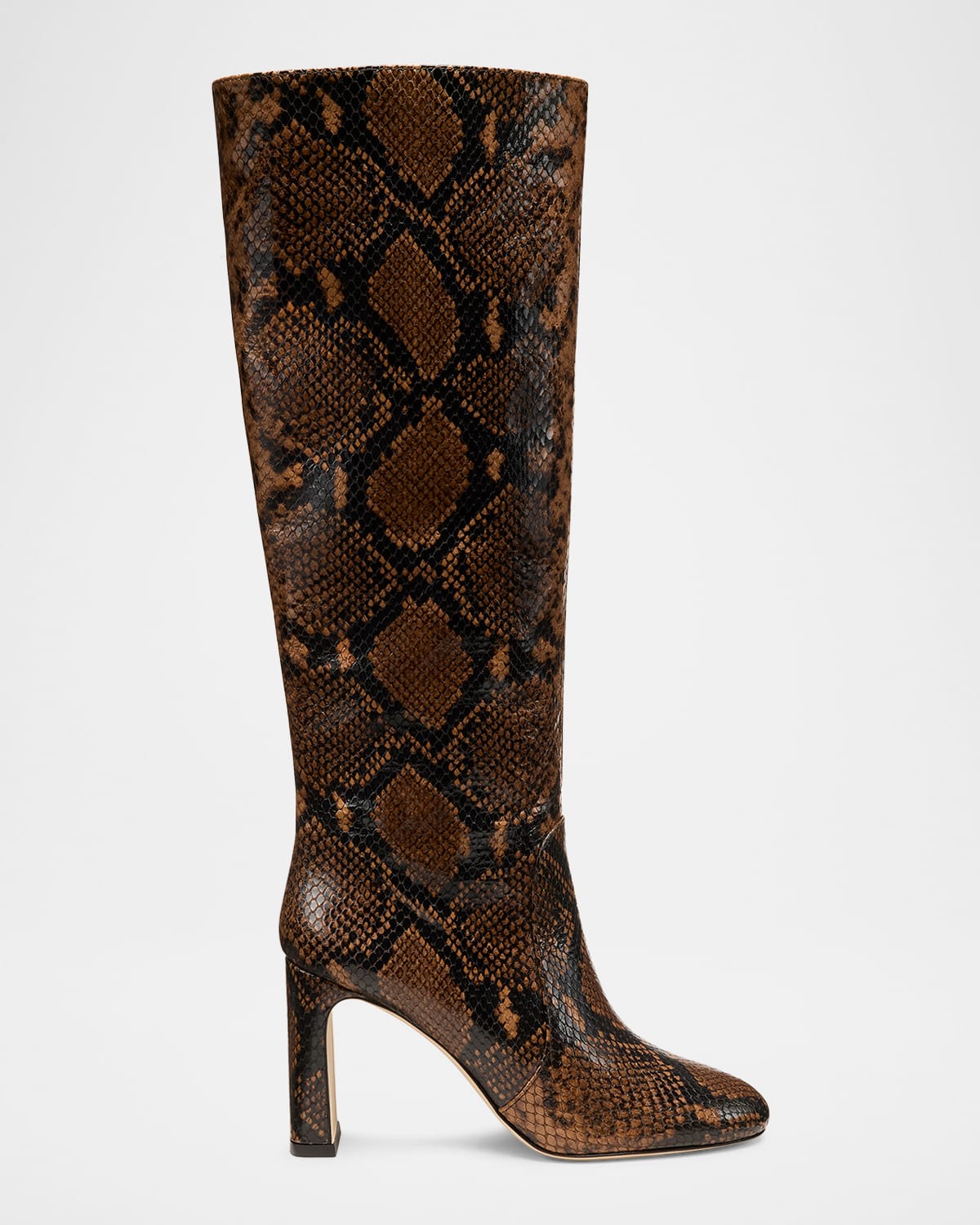 Stuart Weitzman 85mm Babette Tubo Snake-Printed Leather Knee-High Boots