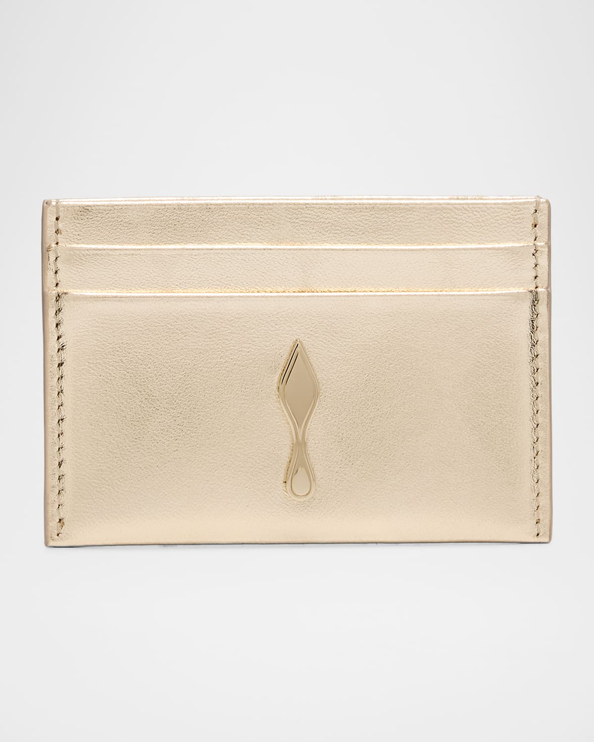 Christian Louboutin Bettina Losange Laminated Leather Card Holder In Neutral
