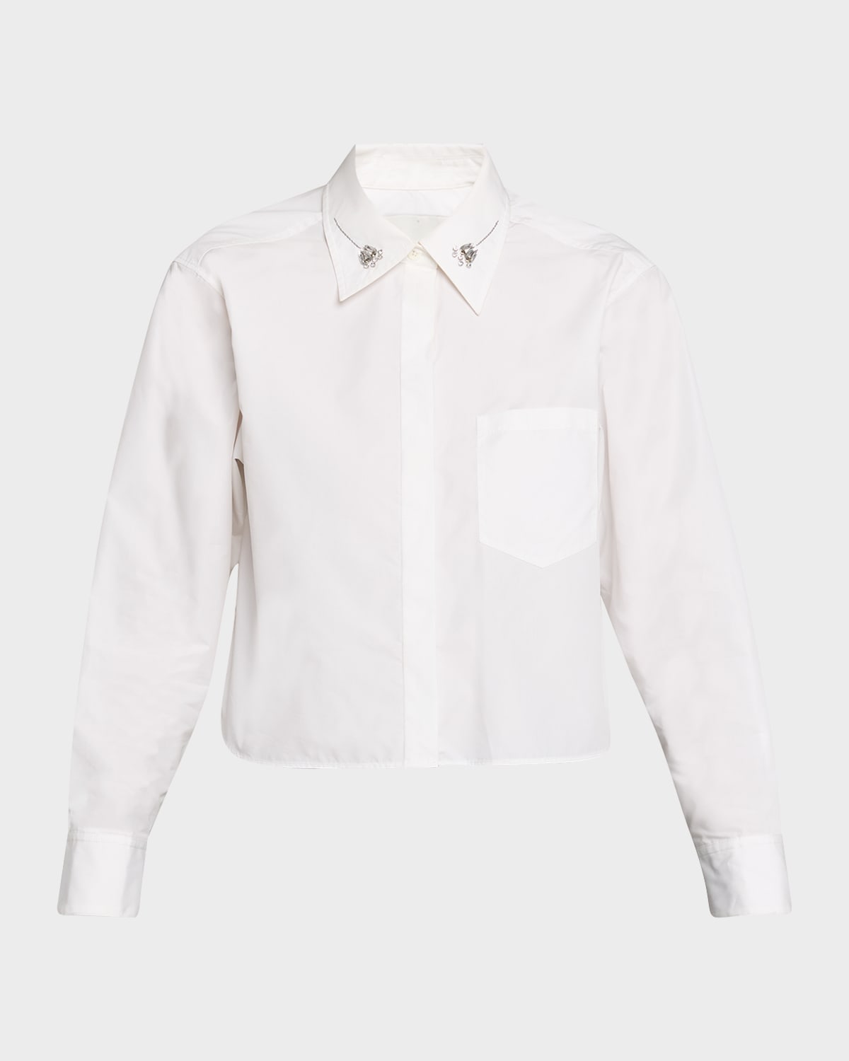 3.1 Phillip Lim Long-sleeve Shirt With Embellished Collar In White