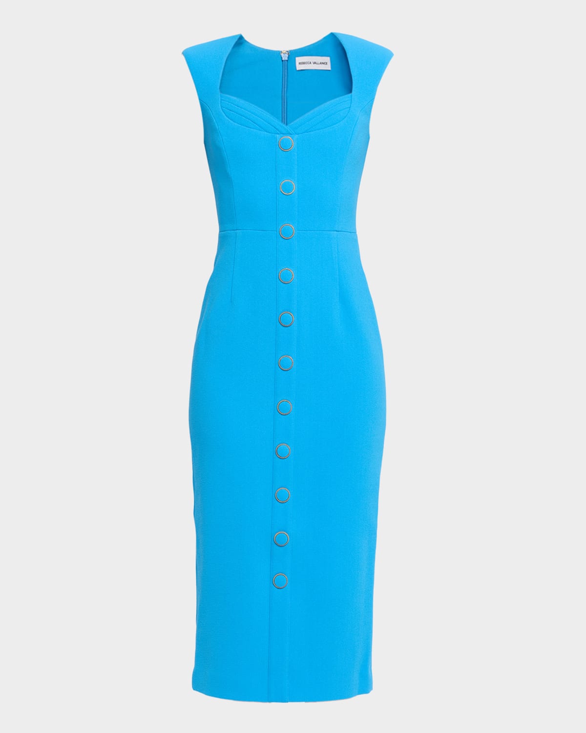 Rebecca Vallance Skyla Sleeveless Bodycon Midi Dress In Blue