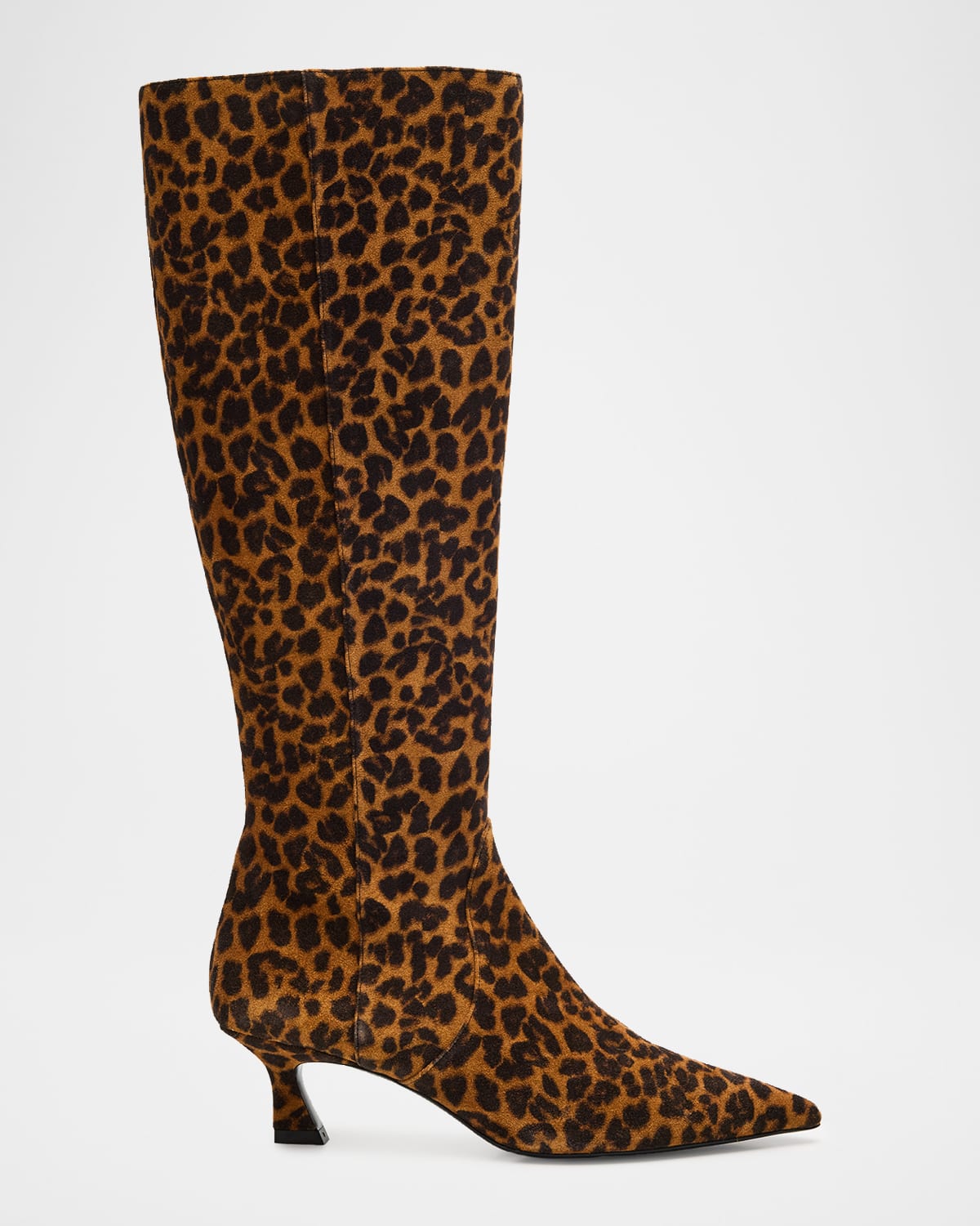 Stuart Weitzman Vinnie Leopard-printed Suede Knee-high Boots In Animal Print