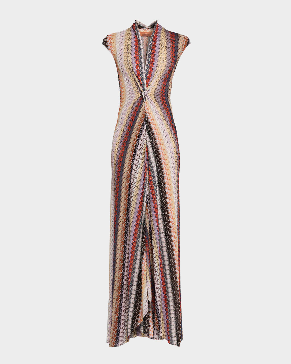 Missoni Metallic Cap-sleeve Maxi Dress In Neutral