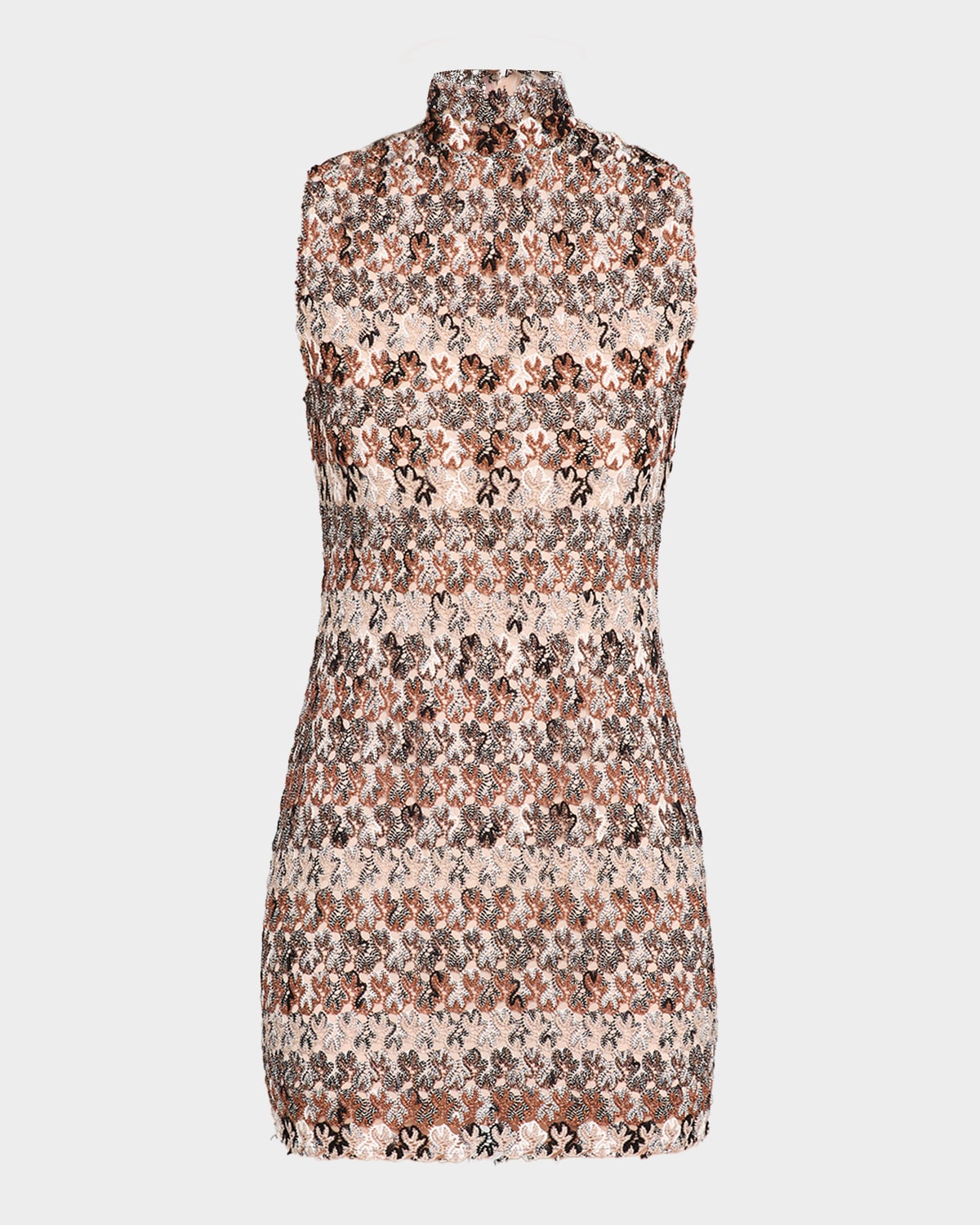 Missoni Minikleid Mit Stehkragen Aus Strukturierter Spitze In Multi
