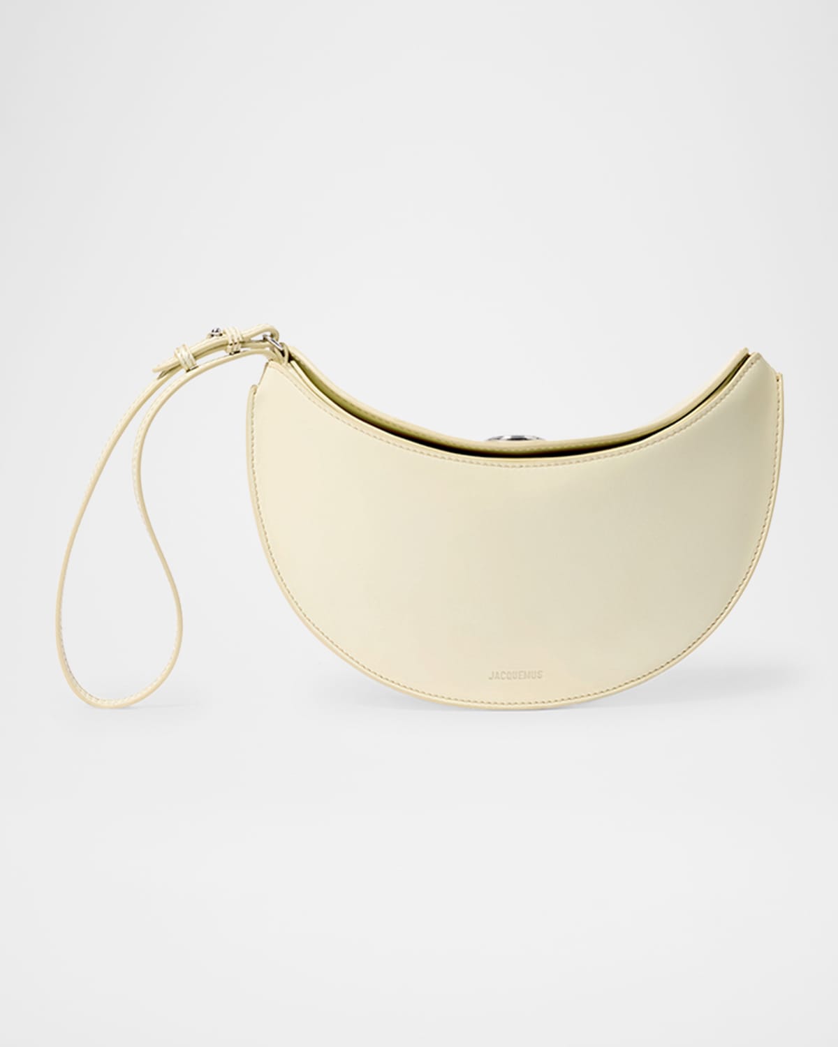 Jacquemus Le Petit Calisson Rond Leather Wristlet In Yellow