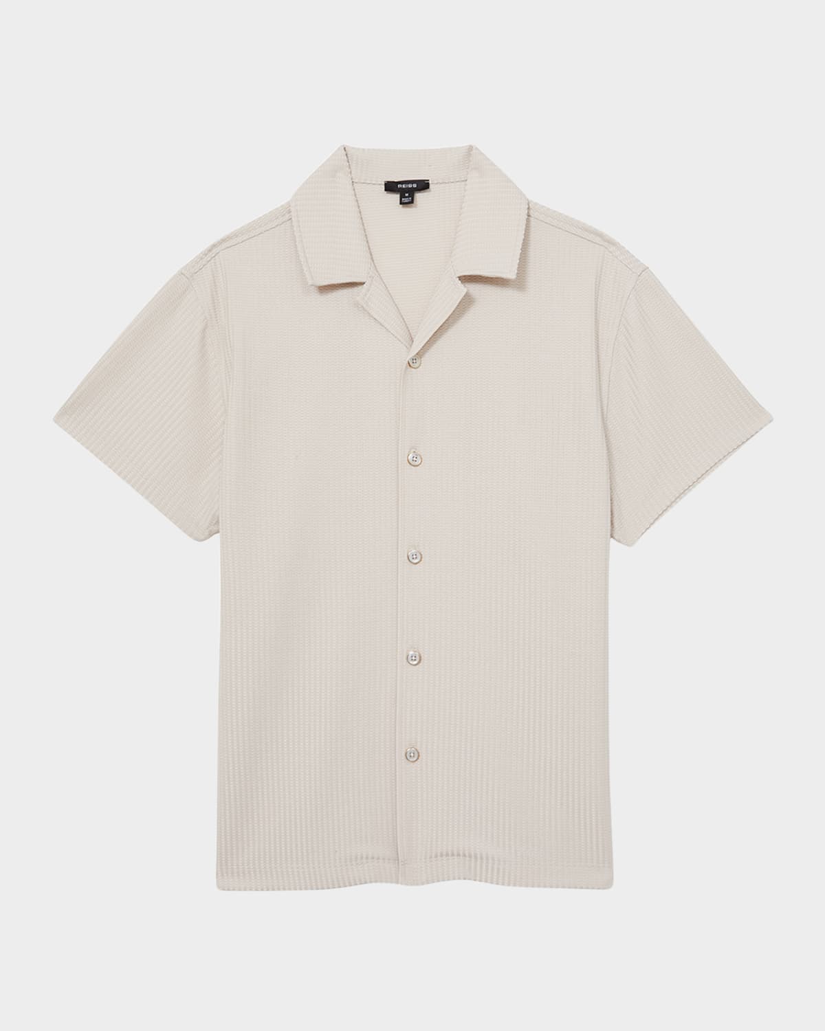 Men's Textured Knit Camp Shirt