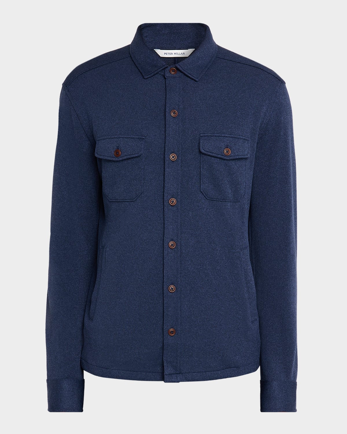 Peter Millar Men's Quad Quilted Knit Shirt Jacket In Blue
