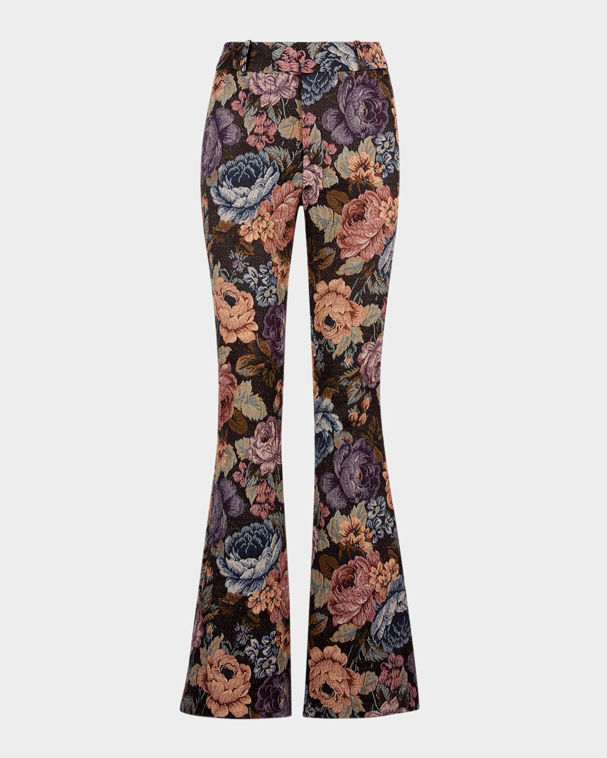 Smythe Floral Jacquard Bootcut Pants In Multi