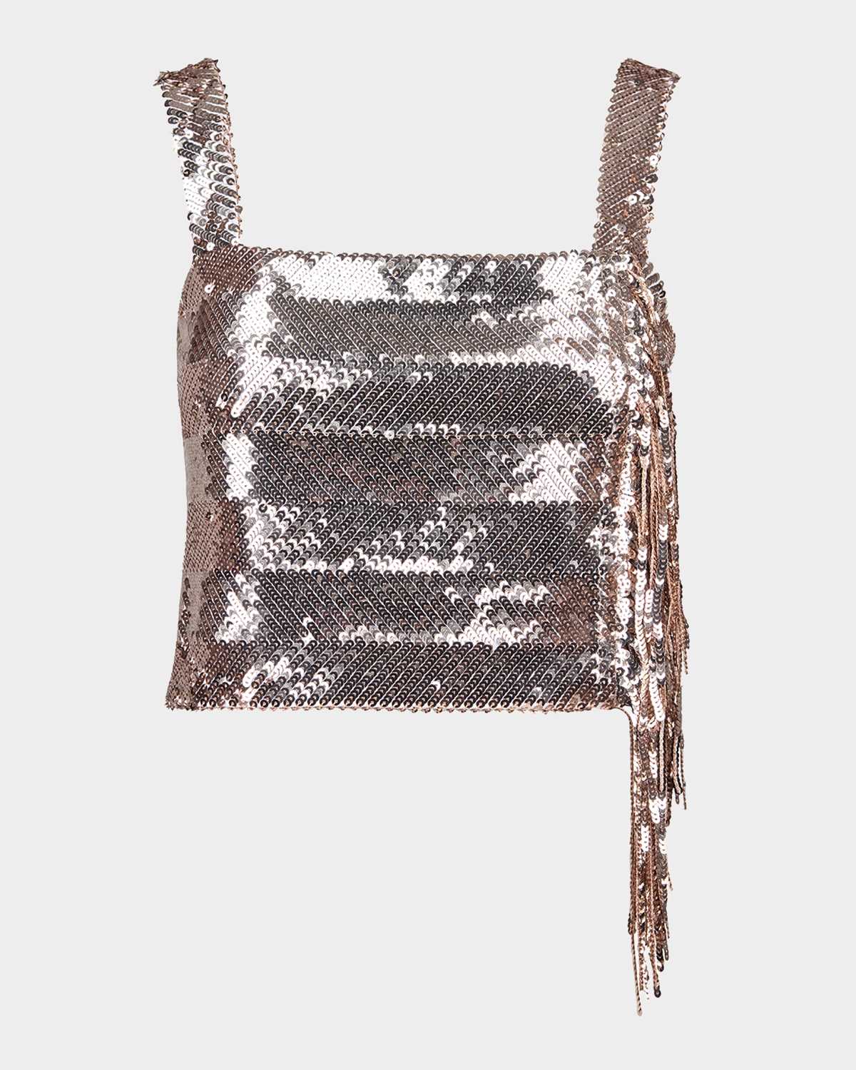 Smythe Sequin Fringe Top In Gold