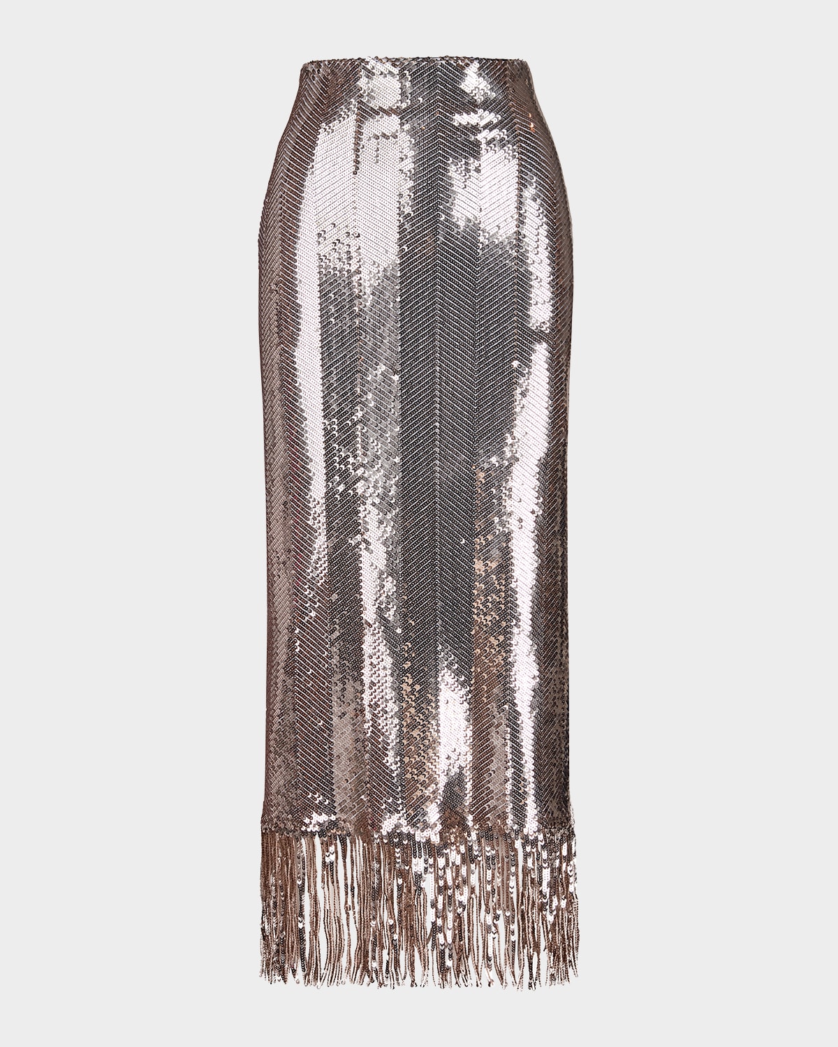 Smythe High-waisted Sequin Skirt In Silver