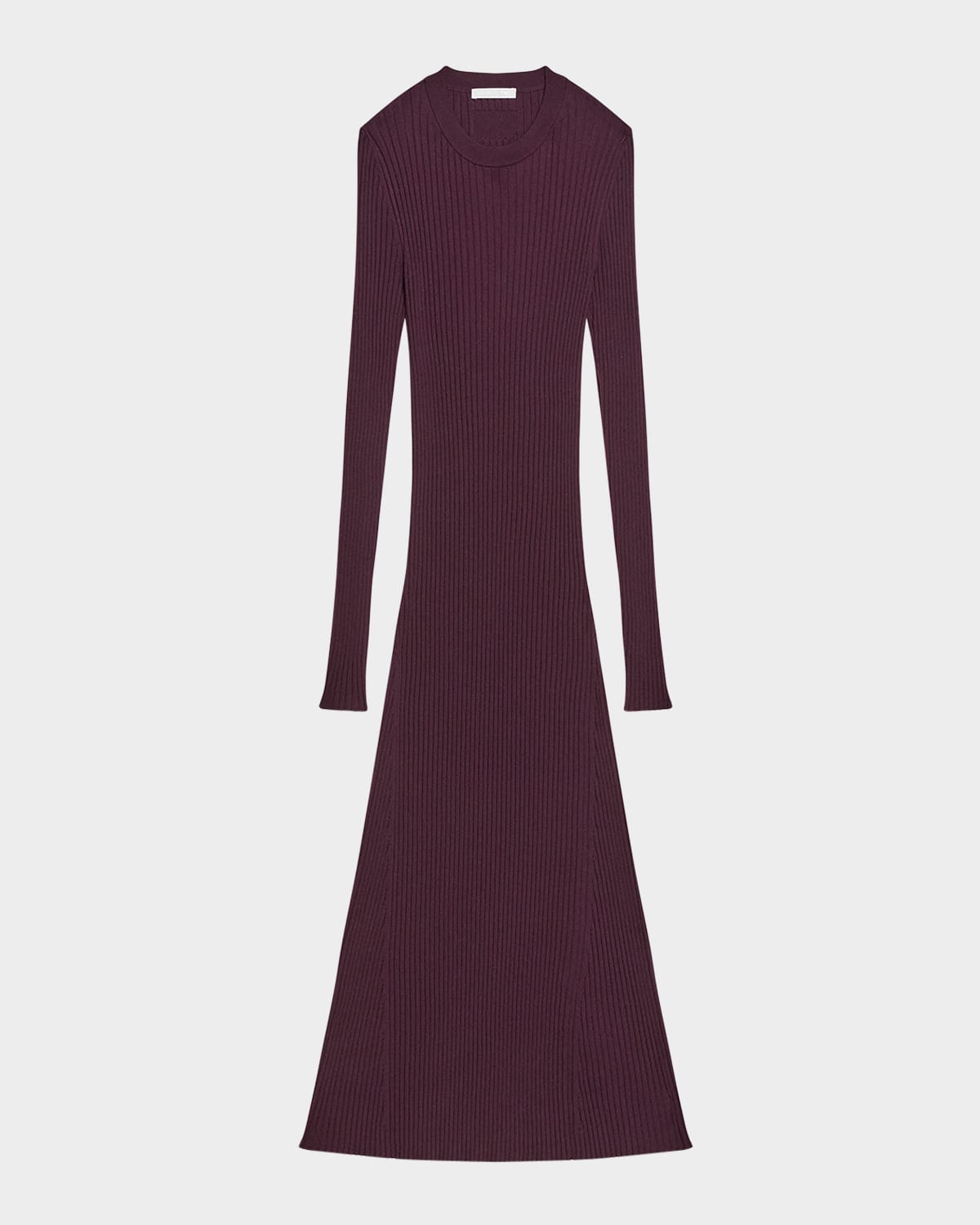 Helmut Lang Open-back Ribbed Wool Dress In Burgundy