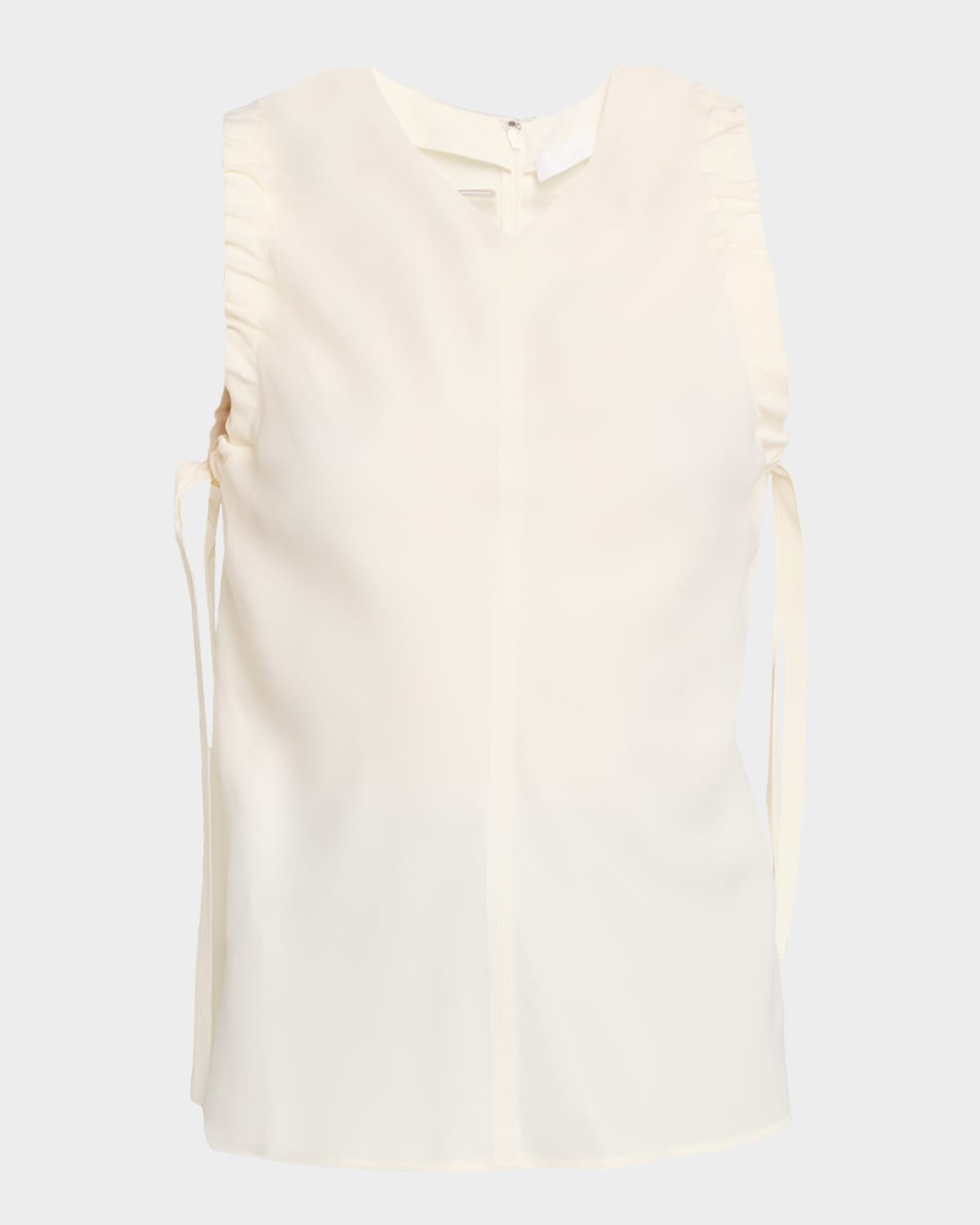 Helmut Lang Ruched Sleeveless Top In White