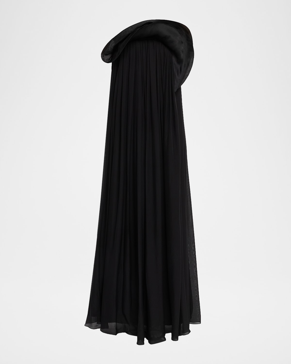 Gaurav Gupta Waterfall Sculptural Ruffle Strapless Gown In Black