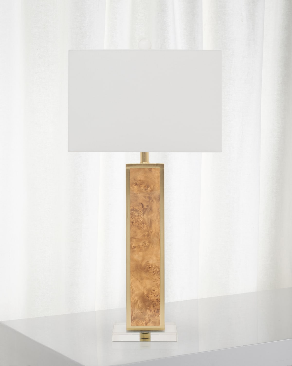 Couture Lamps Blair 32" Faux Burlwood Table Lamp In Brown