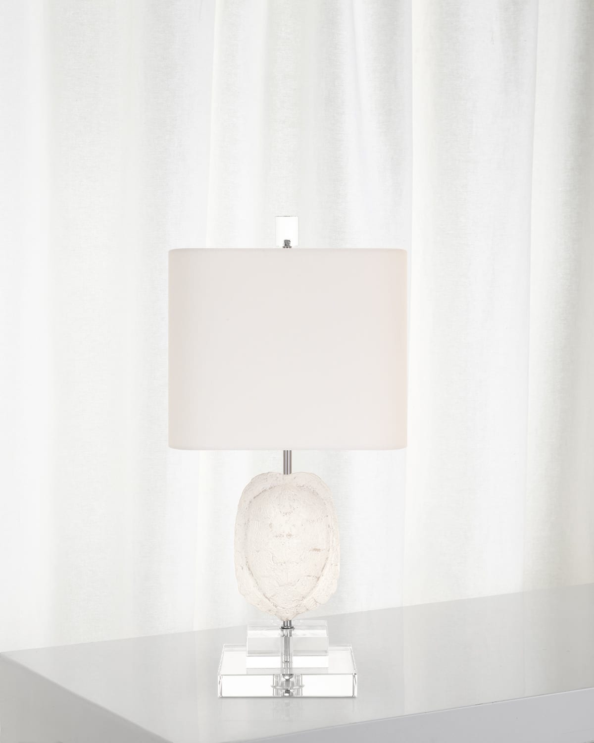 Couture Lamps Mini Tortoise 18" Table Lamp In White