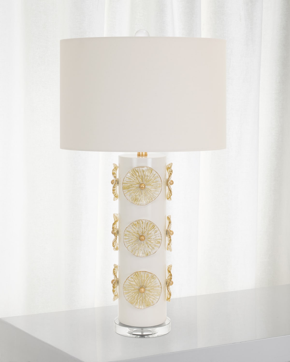 Couture Lamps Belle Fleur 31" Table Lamp In White
