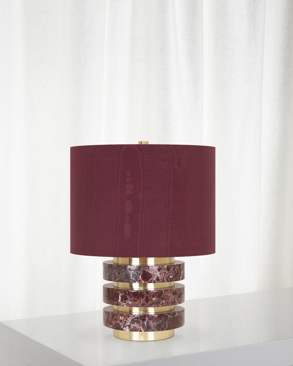 Couture Lamps Marmol 20" Marble Table Lamp In Burgundy