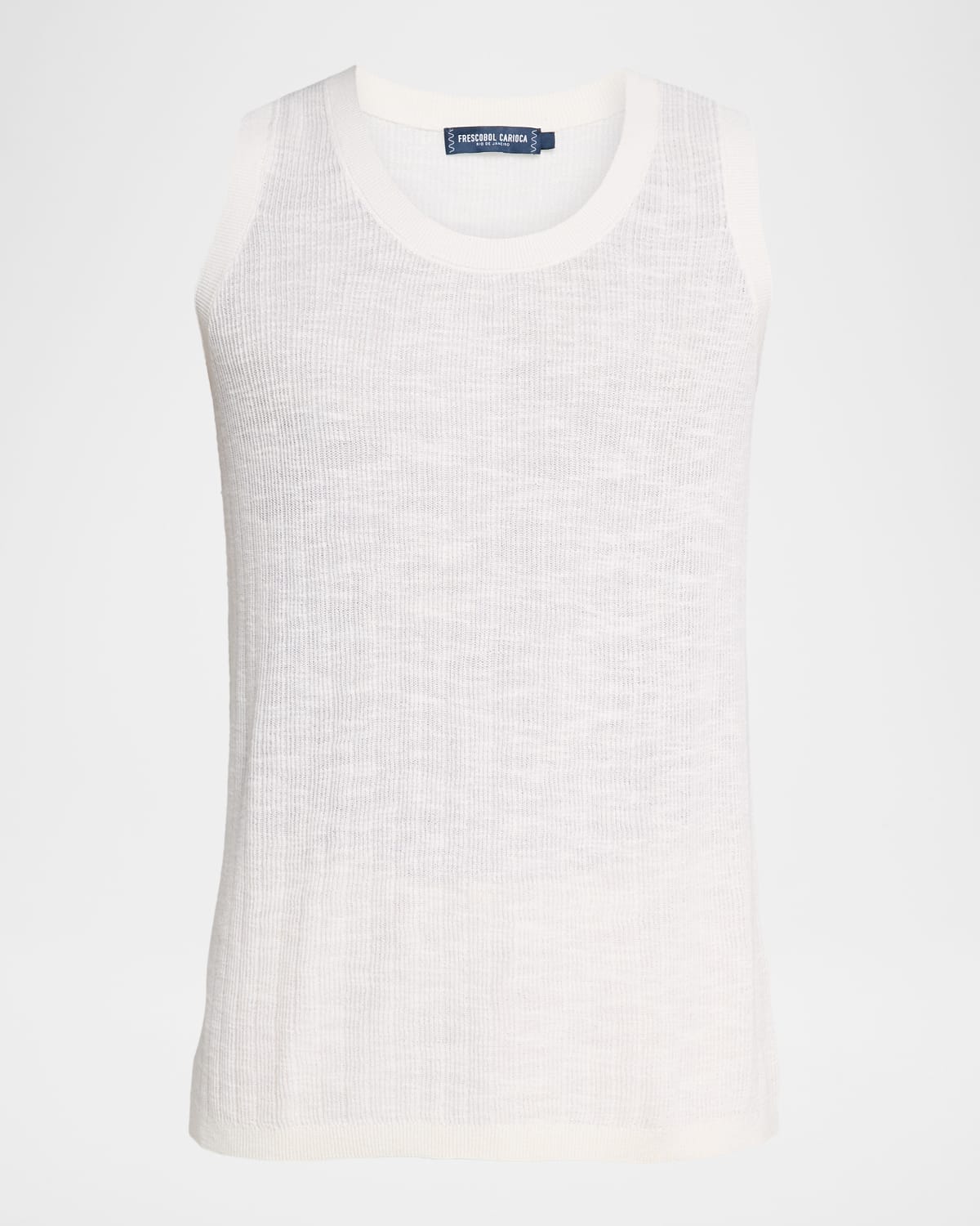 Frescobol Carioca Men's Prado Rib-knit Tank Top In White