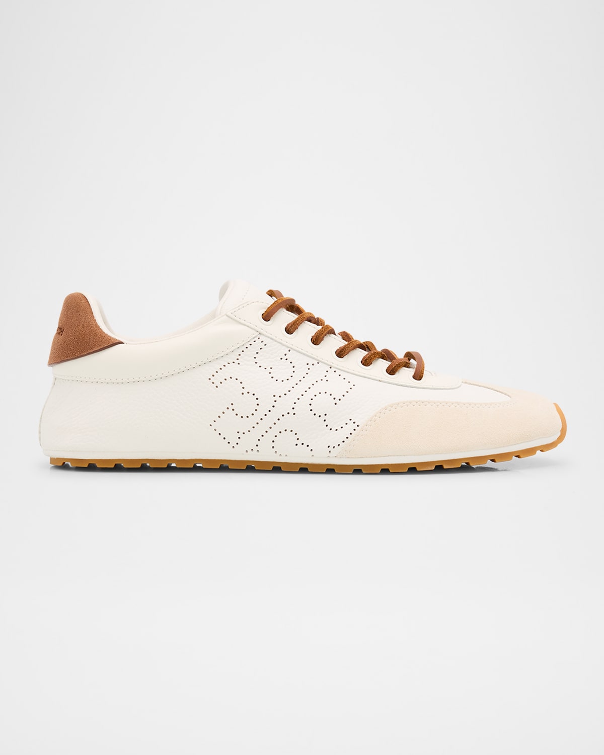 Tory Burch Lace-up Footwear Featuring Contrasting Heel In White