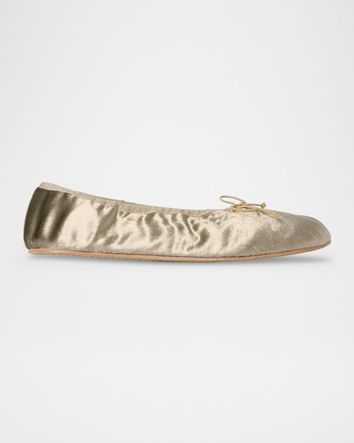 The Row Velvet Ballerina Flats In Brown