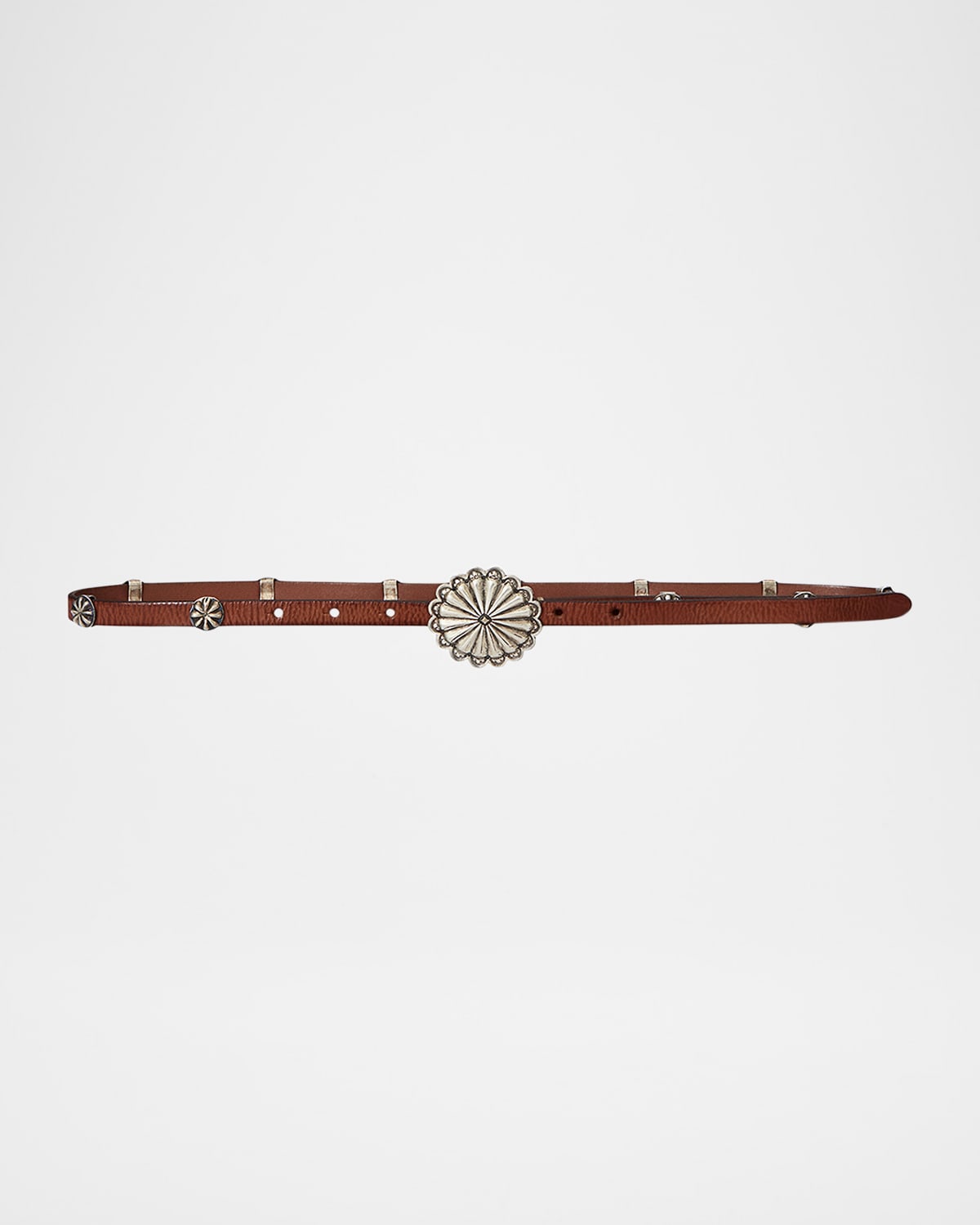 Polo Ralph Lauren X T. Skies Vachetta Leather Belt In Brown