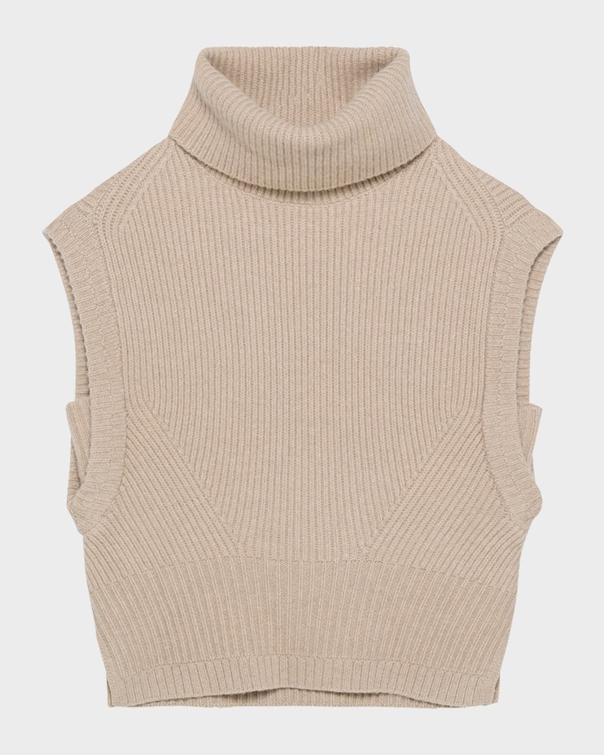 Simkhai Maple Cashmere Turtleneck Sweater Vest In Brown