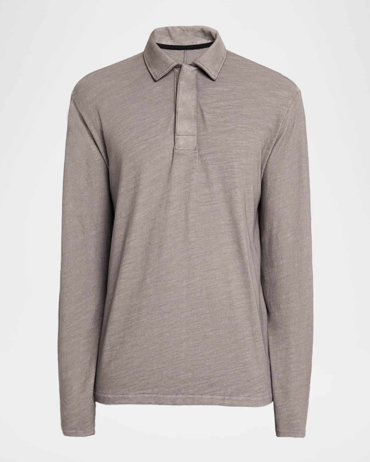 Rag & Bone Men's Washed Classic Flame Long-sleeve Rugby Polo Shirt In Brown