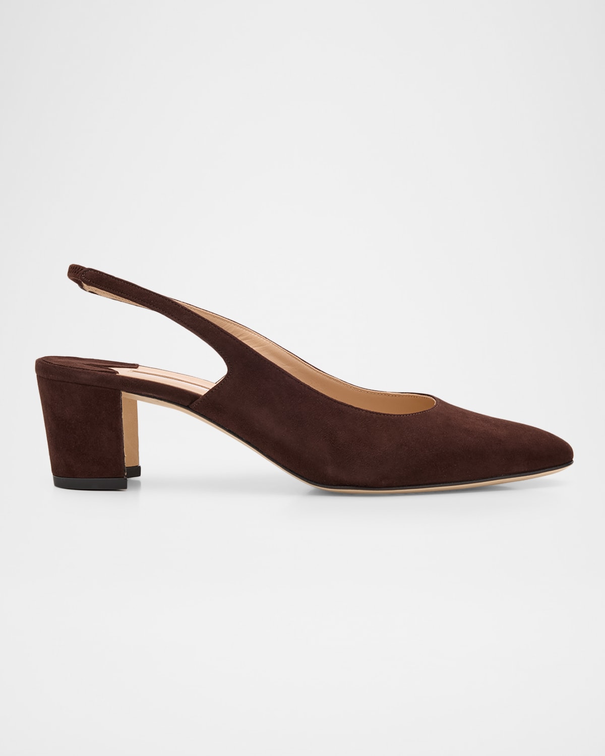 Manolo Blahnik Allurasan Suede Slingback Pumps In Brown