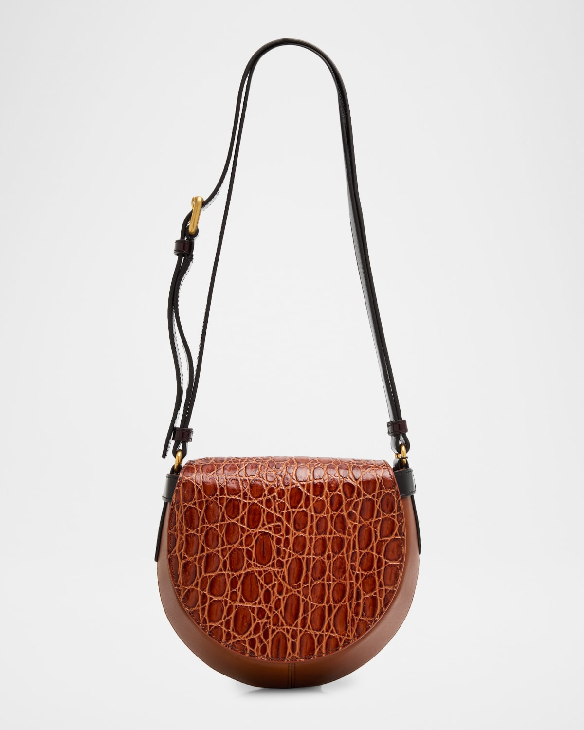 Dries Van Noten Embossed Leather Crossbody Bag In Brown