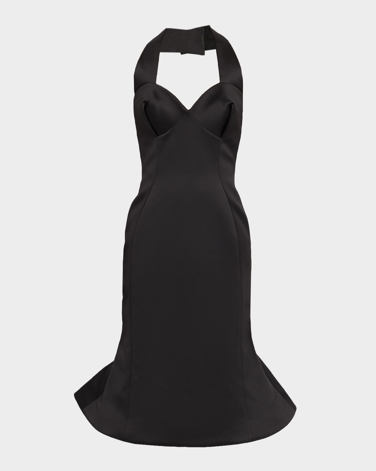 Marc Jacobs Sculpted Satin Halter Dress In Black