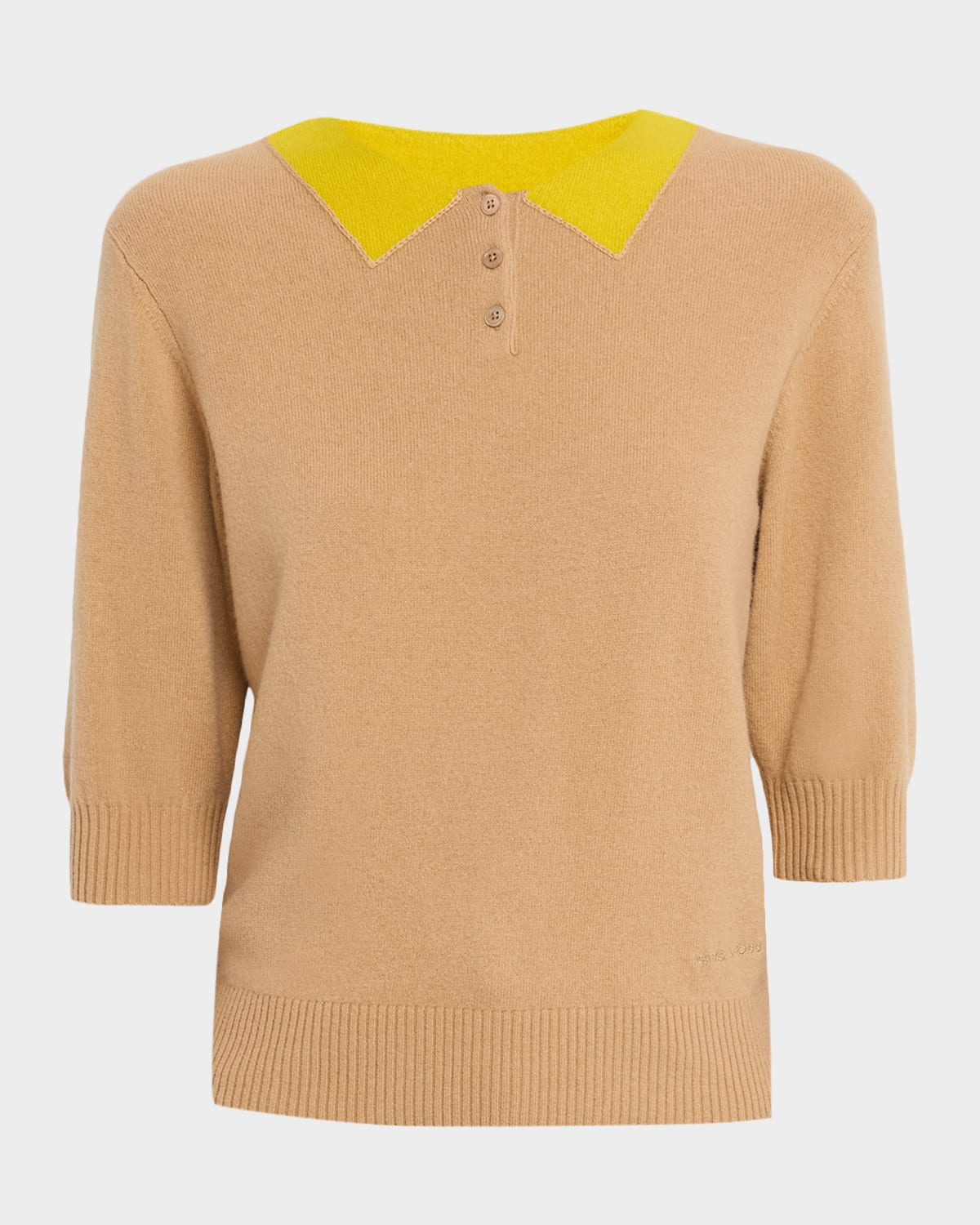 Marc Jacobs Contrast-collar Wool Polo In Brown