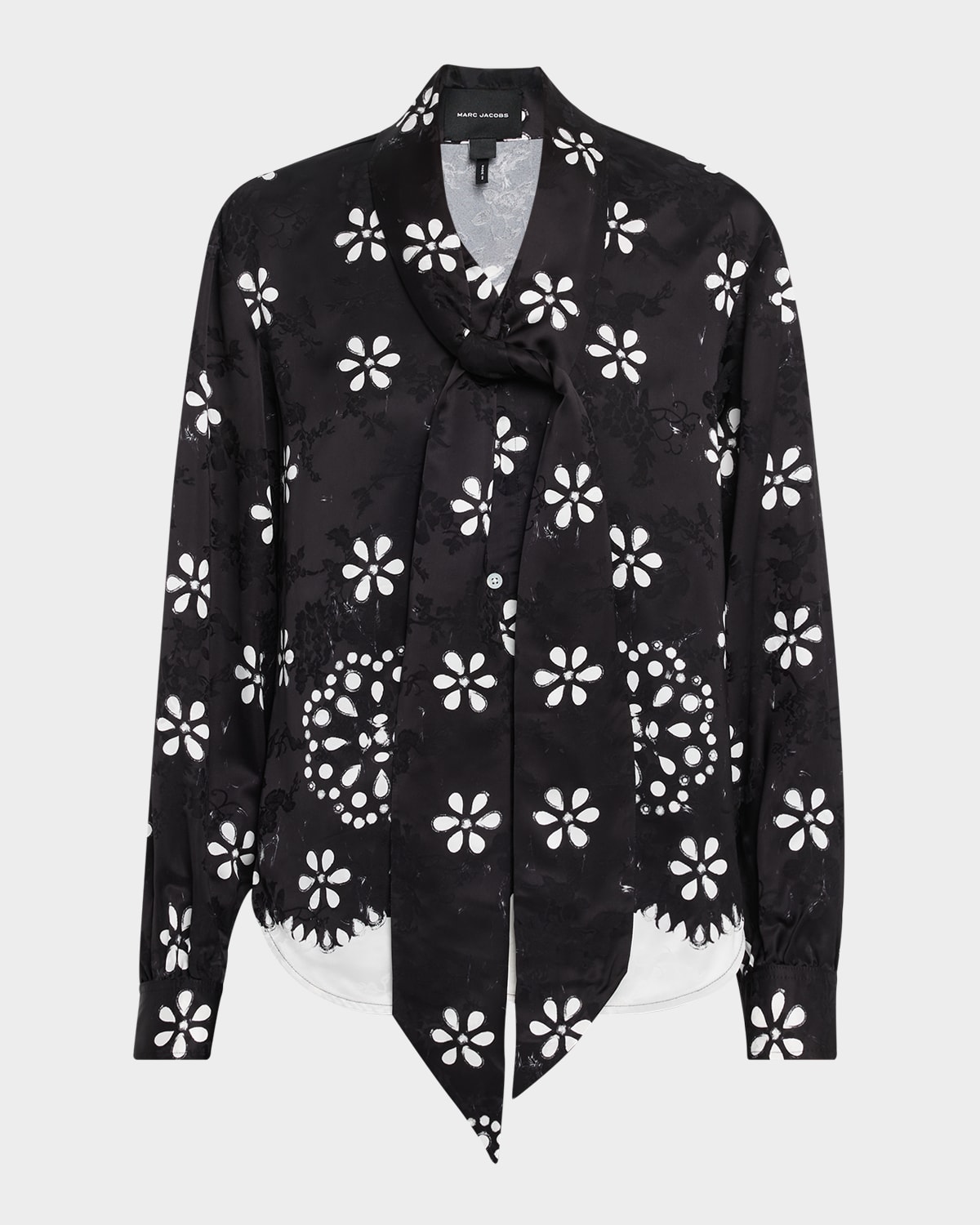 Marc Jacobs Eyelet-bow Blouse In Black