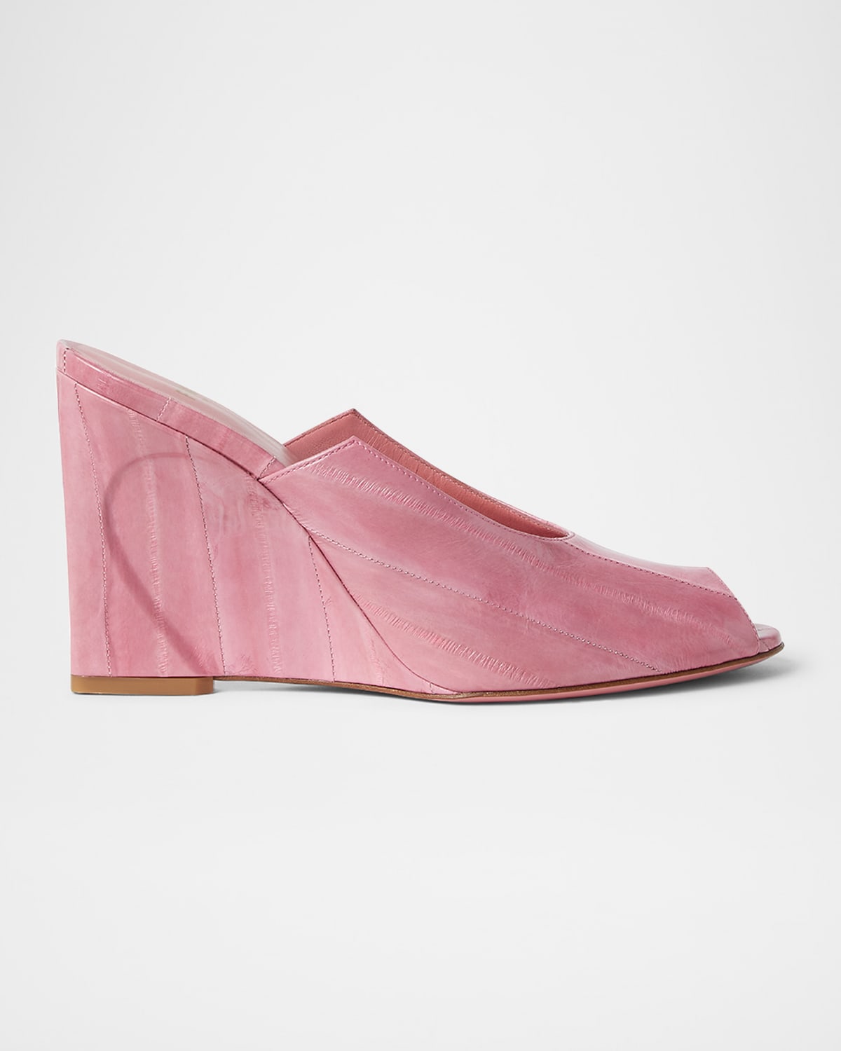 Fendi Show Genuine Eel Wedge Mule In Pink