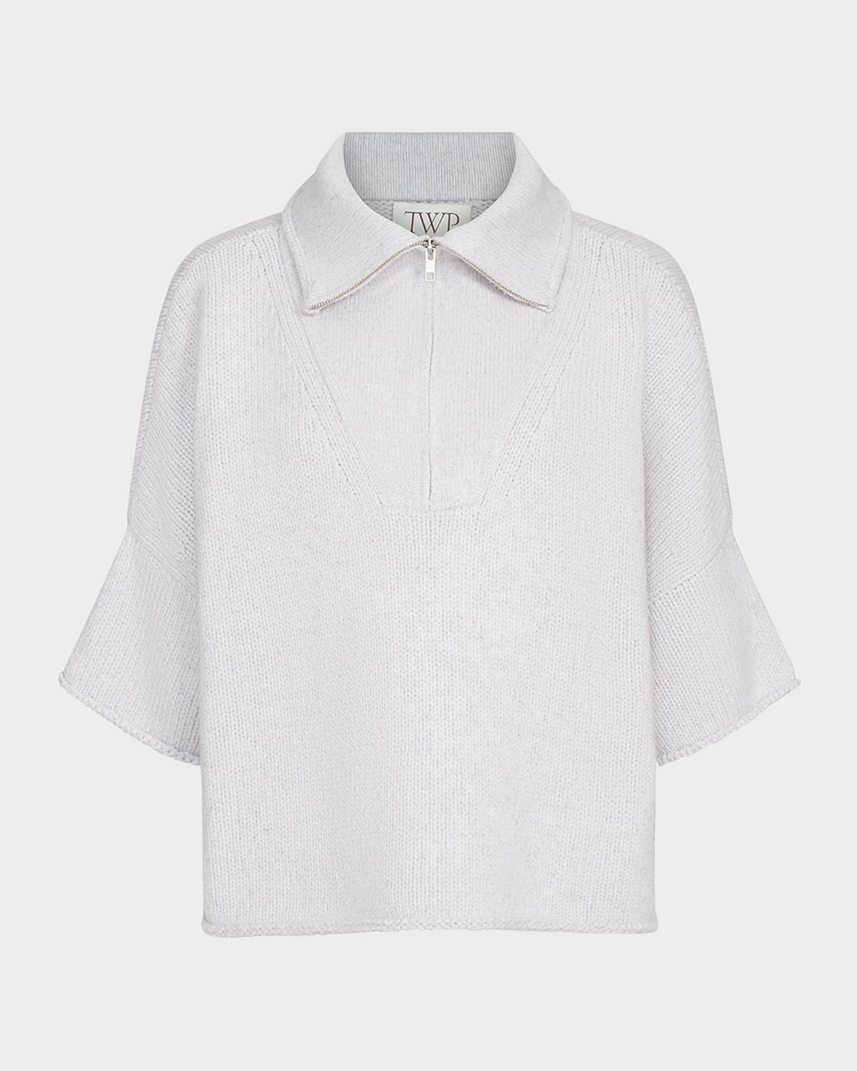 Twp In The Morning Cashmere Quarter-zip Sweater In Gray