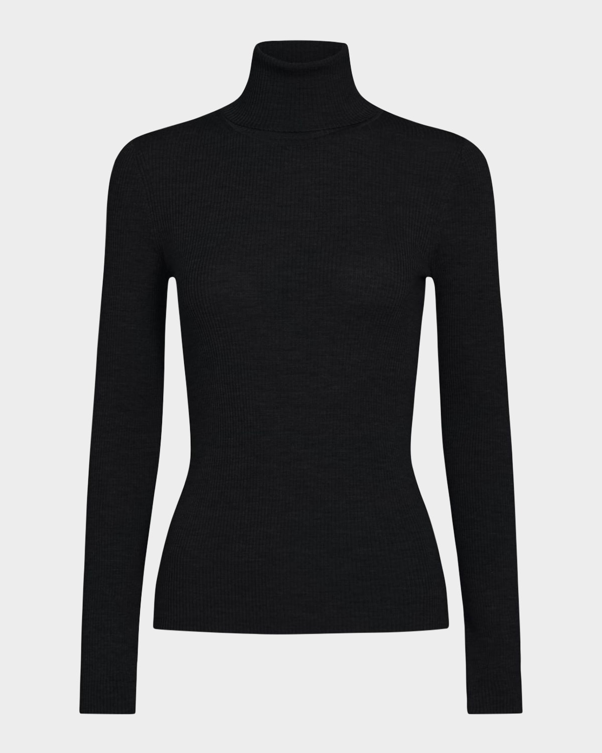 Twp Rib-knit Wool Turtleneck Sweater In Black