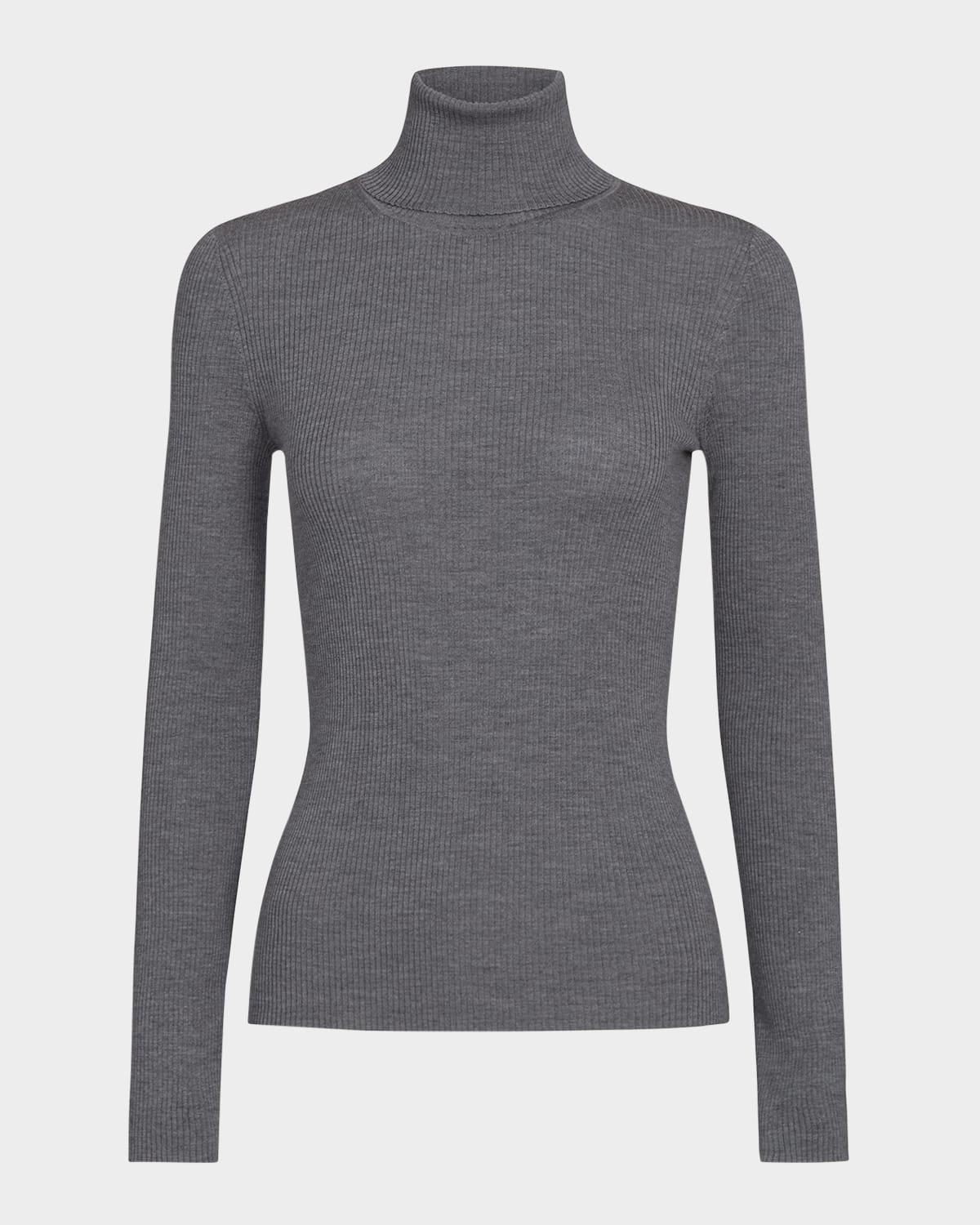 Twp Rib-knit Wool Turtleneck Sweater In Gray
