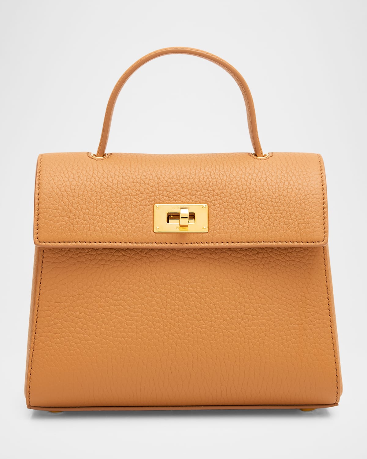 Michino Paris Palais Royal Taurillon Leather Top-handle Bag In Brown