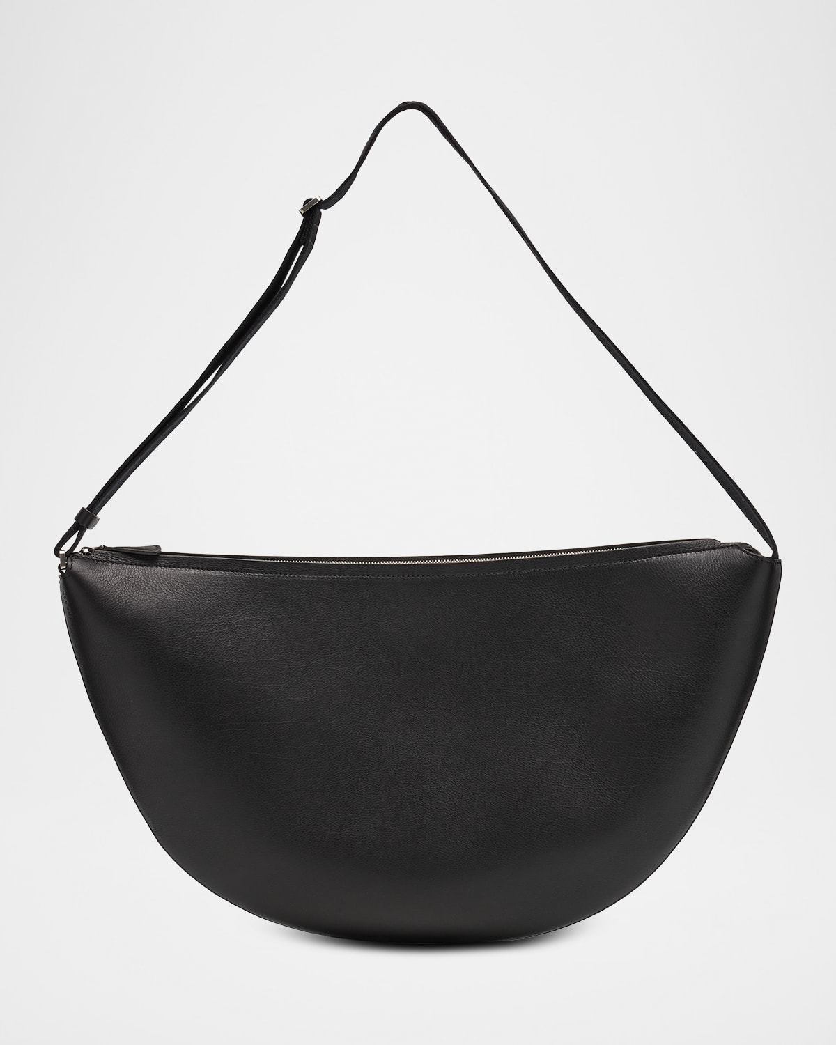 The Row Men's Crescent Leather Crossbody Bag In Black