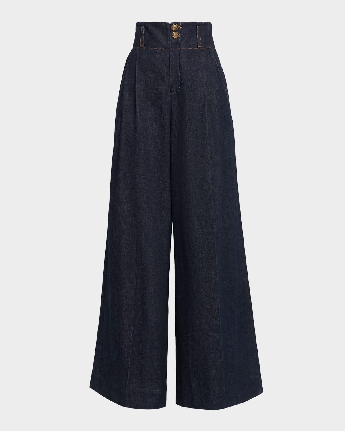 Zimmermann Hypnotic Denim Tailored Cotton Blend Pant In Black
