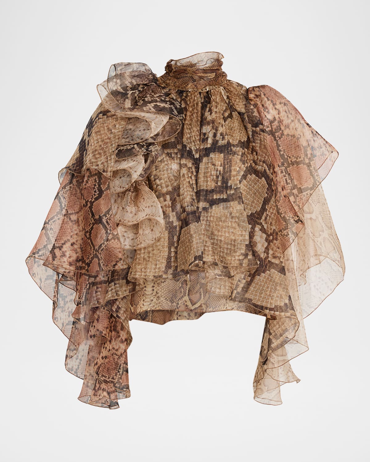 Zimmermann Memento Billow Blouse In Brown